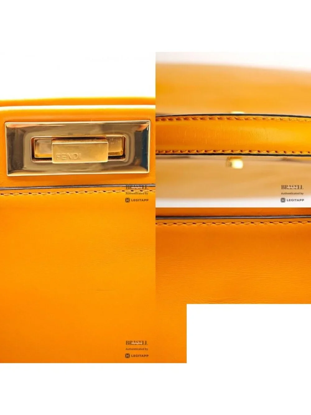 Fendi Peekaboo Leather Handbag Yellow